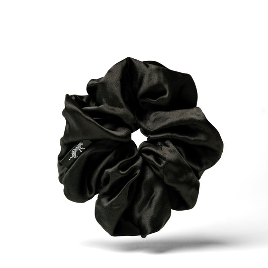Organic Silk Scrunchie Onyx Black