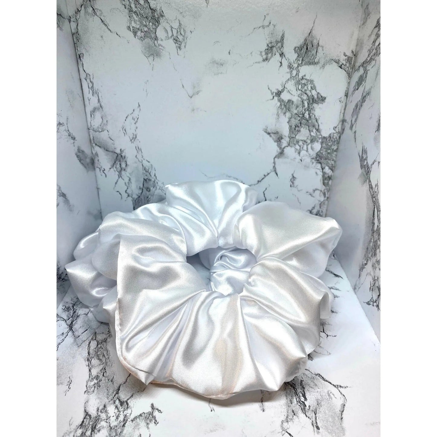 White Silk Scrunchie